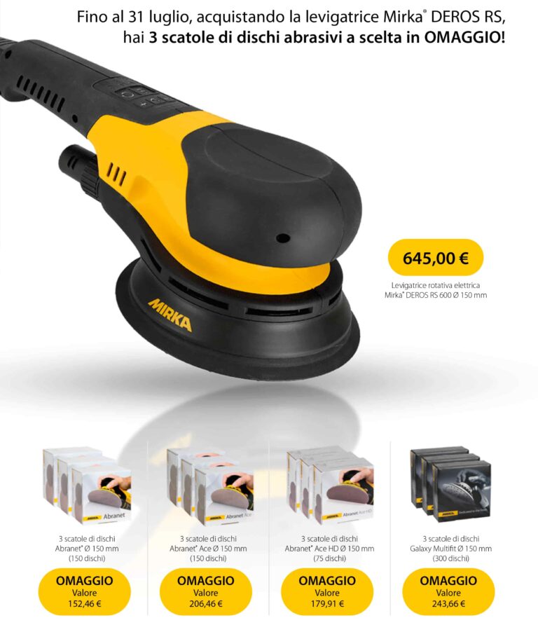 Promo Mirka®: Levigatrici professionali con abrasivi in omaggio 🎁