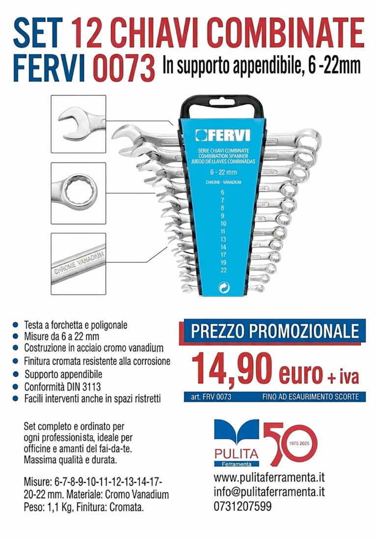 Promozione Fervi - 12 chiavi - combinate