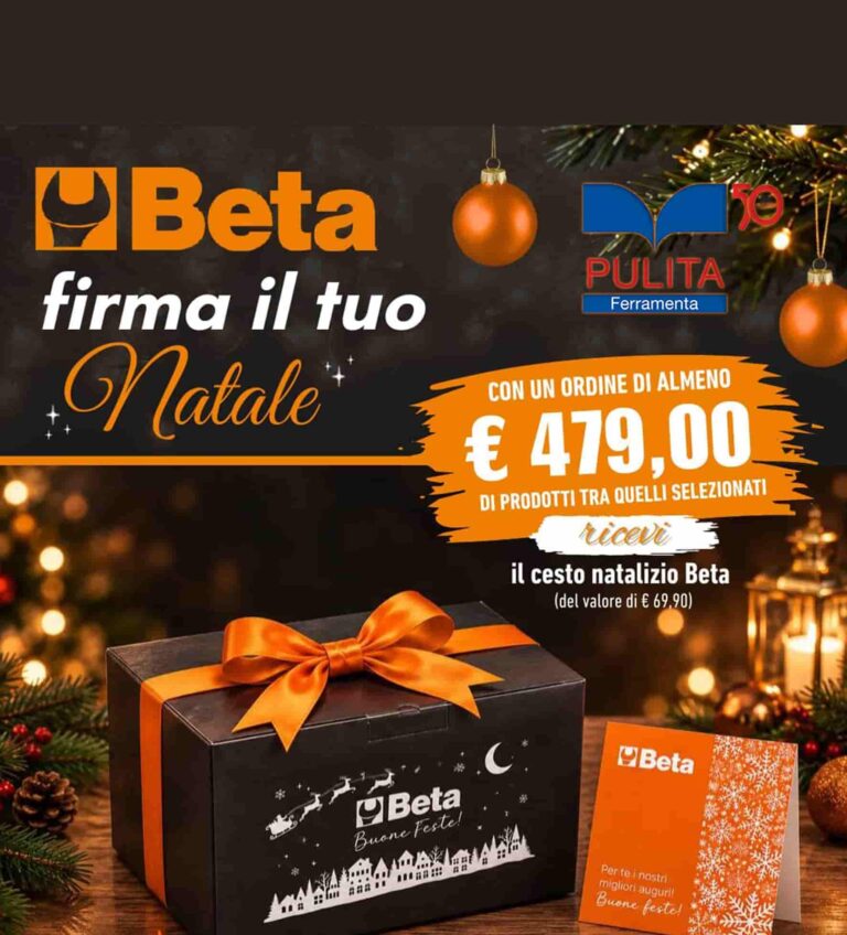 Beta firma il tuo Natale: ordina almeno &euro; 479,00 di prodotti in promozione e ricevi il cesto natalizio in regalo