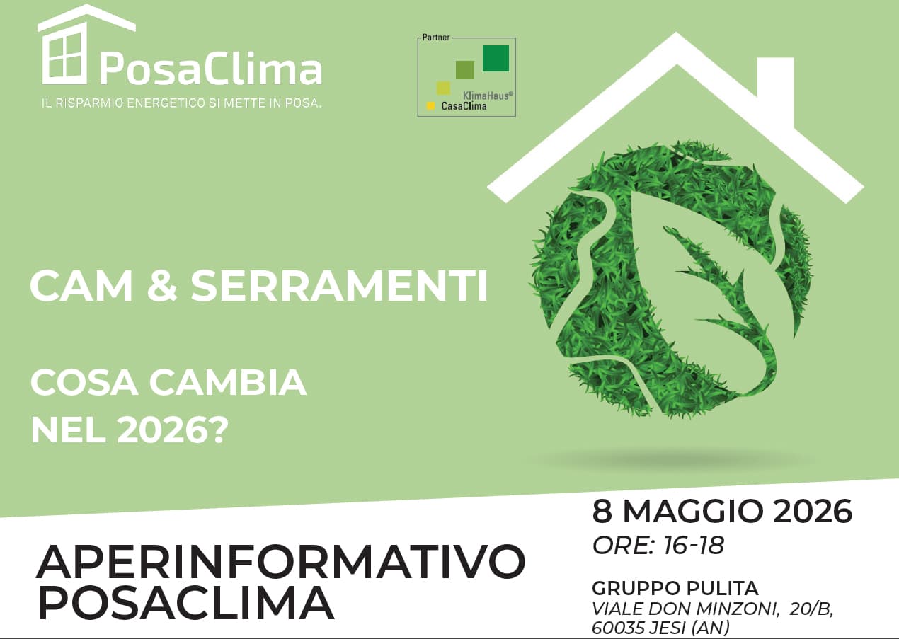 Locandina Aperinformativo PosaClima CAM Serramenti 2026